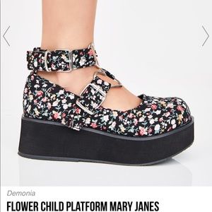 flower child platform mary janes